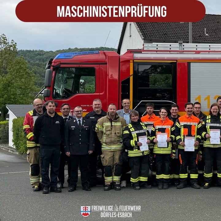 Nach 42 Ausbildungsstunden fand gestern bei uns eine Maschinistenprüfung statt. 🚒